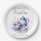 ボホブライダルティーブルーフローラヴィンテージブライダルシャワー ペーパープレート (正面)
