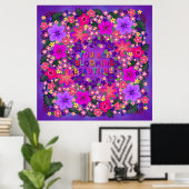 ボホブライト大きな美しい花 ポスター (ホームオフィス)