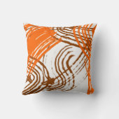 ボホブラウンオレンジ抽象デザイン クッション (裏面)