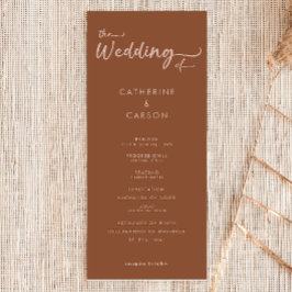 ボホブラウンテラコッタトレンディー結婚式 プログラム