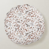 ボホブラウンテラコッタボタニカル葉ズ ラウンドクッション (裏面)