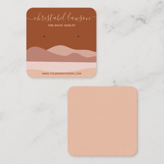 ボホブラウンテラコッタ素晴らしジュエリーディスプレイカード スクエア名刺 (正面/裏面)