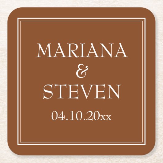 ボホブラウンミニマモダン縁どリスト スクエアペーパーコースター (正面)