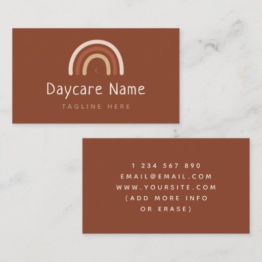 ボホブラウンレインボームーンスターチャイルドケアデイケア 名刺 (正面/裏面)