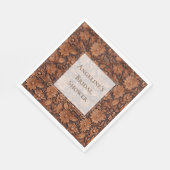 ボホブラウンレザーフェイクフローラブライダルシャワー スタンダードランチョンナプキン (角)