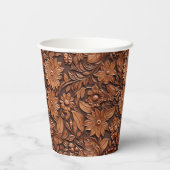 ボホブラウンレザーフェイクフローラブライダルシャワー 紙コップ (裏面)
