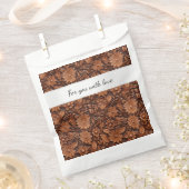 ボホブラウンレザーフェイクフローラ結婚ズ フェイバーバッグ (クリップ留めされた状態)