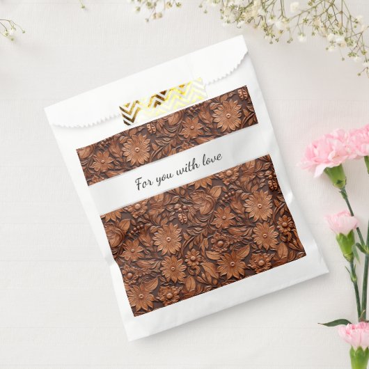 ボホブラウンレザーフェイクフローラ結婚ズ フェイバーバッグ (封をした状態)