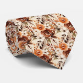 ボホブラウン金ゴールドフローラ水彩花結婚の色 ネクタイ (ロール)