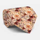 ボホブラウン金ゴールドフローラ水彩花結婚の色 ネクタイ (ロール)