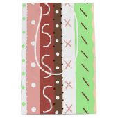 ボホブラウン、ブルゴーニュ、グリーンとマウヴお洒落 ミディアムペーパーバッグ (正面)