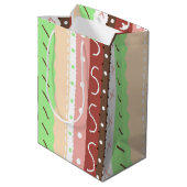 ボホブラウン、ブルゴーニュ、グリーンとマウヴお洒落 ミディアムペーパーバッグ (裏面アングル)