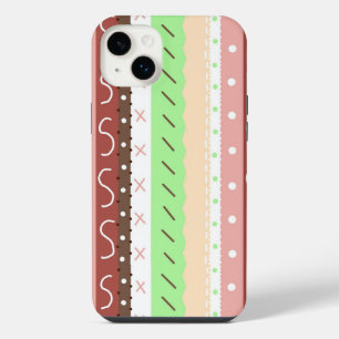 ボホブラウン、ブルゴーニュ、グリーンとマウヴお洒落 iPhone 14 PLUSケース