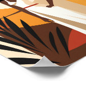 ボホブラックウーマンフェイスレスウォールアートデコール ポスター (角)