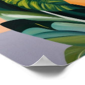 ボホブラックウーマンボタニカルポートレート ポスター (角)