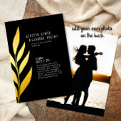 ボホブラックゴールドフォイルヴィンテージボタニカル結婚ズ 箔招待状