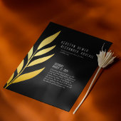 ボホブラックゴールドフォイルヴィンテージボタニカル結婚ズ 箔招待状