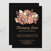 ボホブラックサンクスギビングディナー 招待状 (正面/裏面)