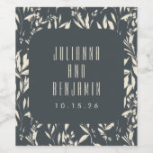 ボホブラックハンドドロー結婚ドフローラカスタムズ ワインラベル (シングルラベル)