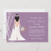 ボホブラックヘアブライド真珠ブライダルシャワーP 招待状 (正面)