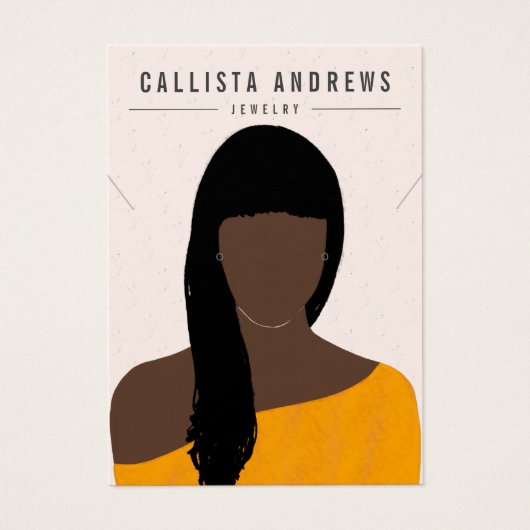 ボホブラック自然ヘアガールイヤリングネックレスカード (正面)