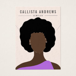 ボホブラック自然ヘアガールイヤリングネックレスカード