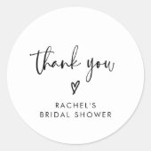 ボホブラック&ホワイトブライダルシャワーお願い ラウンドシール (正面)