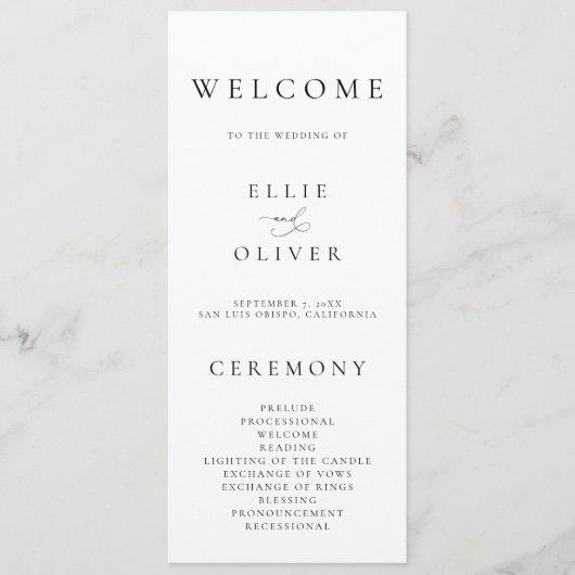 ボホブラック&ホワイトミニマエレガントリスト結婚ズ プログラム (正面)