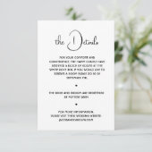 ボホブラック&ホワイトミニマルズ結婚詳細 招待状 (スタンド正面)