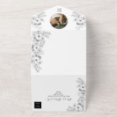 ボホブラック&ホワイト結婚ズ オールインワン招待状 (外側)