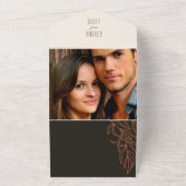 ボホブラック&ホワイト結婚ズ オールインワン招待状 (外側)