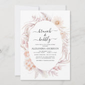 ボホブランチ&バブリーブライダルシャワーダスティピンクインヴィ 招待状 (正面)