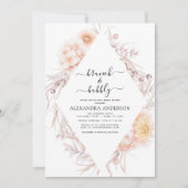 ボホブランチ&バブリーブライダルシャワーダスティピンク 招待状 (正面)