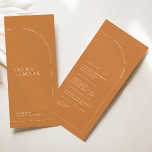 ボホブラントオレンジアーチミニマル結婚式 プログラム