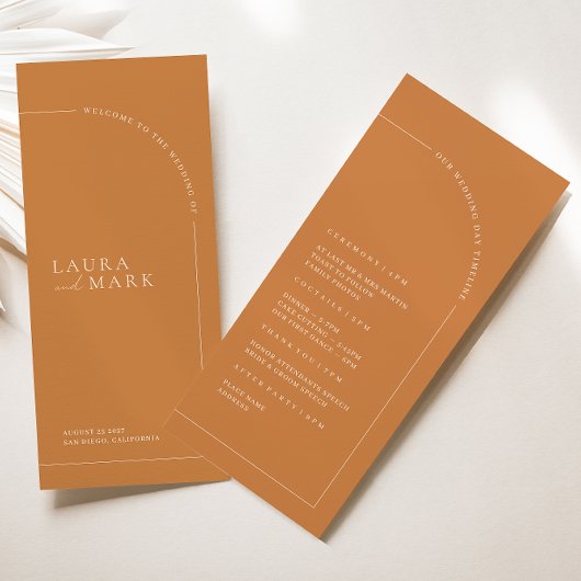 ボホブラントオレンジアーチミニマル結婚式 プログラム