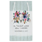 ボホブリデスメイドギフトフローラ牛スカル好意バッグ スモールペーパーバッグ (裏面)