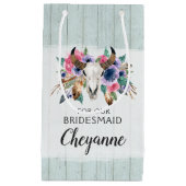 ボホブリデスメイドギフトフローラ牛スカル好意バッグ スモールペーパーバッグ (正面)