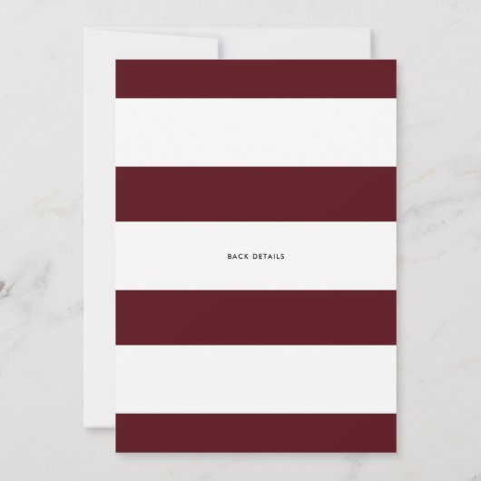 ボホブルガンディウォーターカラーフローラリース《キリスト教》洗礼式や命名式 招待状 (裏面)