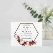 ボホブルガンディカップルのシャワー招待状 ポストカード (スタンド正面)