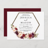 ボホブルガンディカップルのシャワー招待状 ポストカード (正面/裏面)