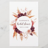 ボホブルガンディテラコッタフローラブライダルシャワーゲーム (裏面)