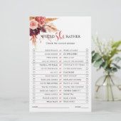 ボホブルガンディテラコッタフローラブライダルシャワーゲーム (スタンド正面)