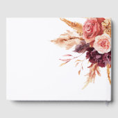 ボホブルガンディテラコッタ結婚フローラ ゲストブック (裏面)