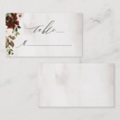 ボホブルガンディピンクローズウォーターフローラ結婚ズ プレイスカード (正面/裏面)