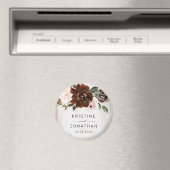 ボホブルガンディピンクローズウォーターフローラ結婚ズ マグネット (インサイチュ (食洗機))