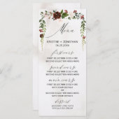 ボホブルガンディピンクローズウォーターフローラ結婚ズ メニュー (正面/裏面)