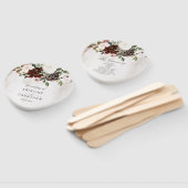 ボホブルガンディピンクローズフローラ結婚式 プログラム ハンドファン (組立なし)