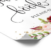 ボホブルガンディマルサラフローラ金ゴールドゲストブックサイン ポスター (角)