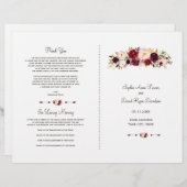 ボホブルガンディレッドマルサラフローラ結婚式 プログラム (正面/裏面)