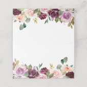 ボホブルガンディーピーチフラワーズ秋の結婚式 プレイスカード (外部開封)